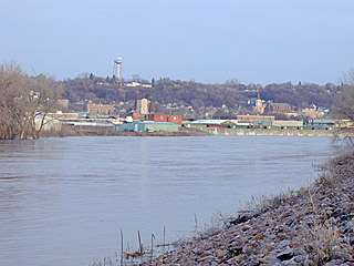 looking back towards town from the dike off 169 North-bound 4/13/01