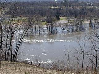 overlooking the main parking lot of Sibley Park from Lookout Drive 4/17/01